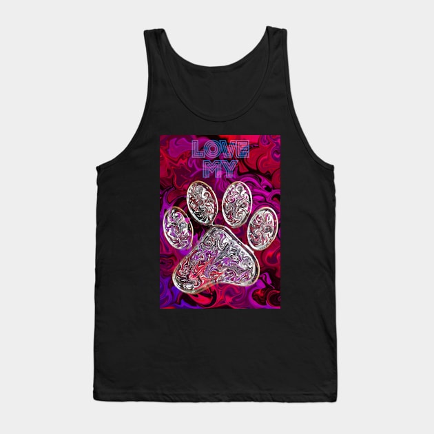 Love My Paw Tank Top by Kenen's Designs